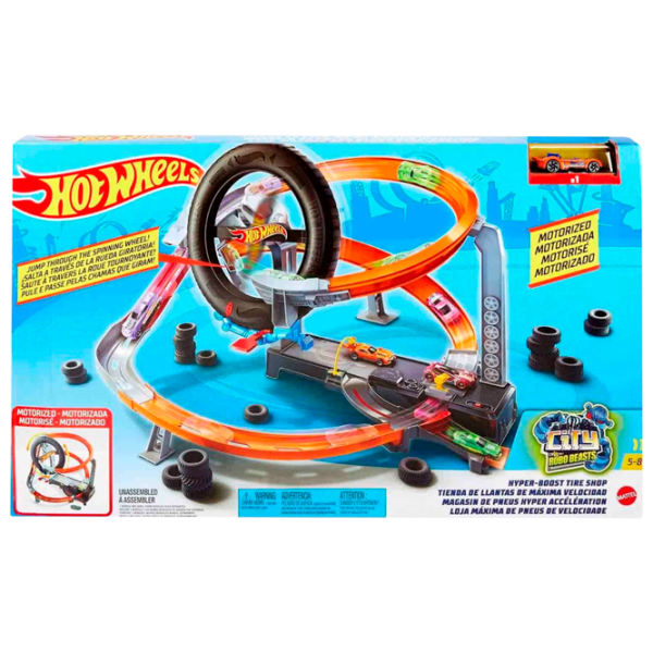 Pistă auto Hot Wheels Hyper-Boost Tire Shop GJL16 Multicolor photo 1 Pistă auto Hot Wheels Hyper-Boost Tire Shop GJL16 Multicolor photo 1