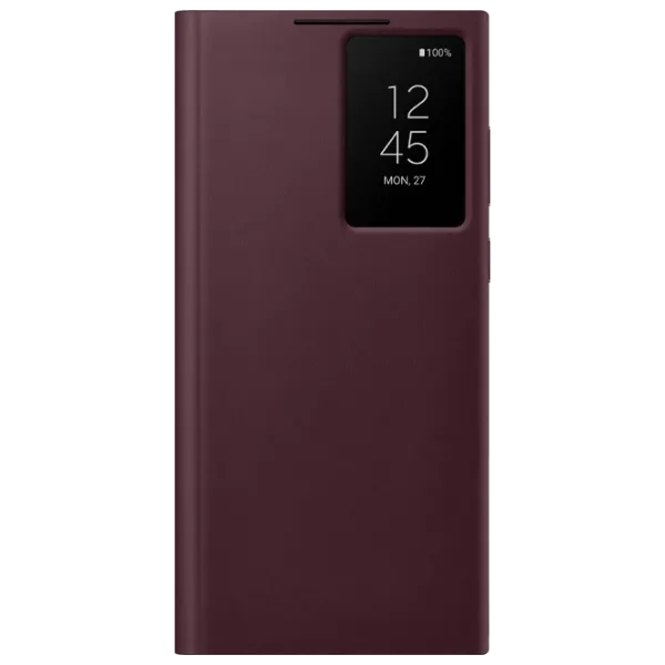 Husă pentru smartphone Samsung Galaxy S22 Ultra Samsung/ Smart Clear View/ Termopoliuretan/ Burgundy Cherry photo 1