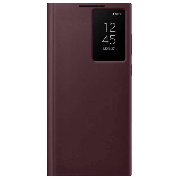 Husă pentru smartphone Samsung Galaxy S22 Ultra Samsung/ Smart Clear View/ Termopoliuretan/ Burgundy Cherry photo 1