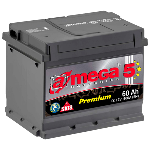 Авто аккумулятор A-Mega Premium 60Ah A3 600A photo 1 Авто аккумулятор A-Mega Premium 60Ah A3 600A photo 1