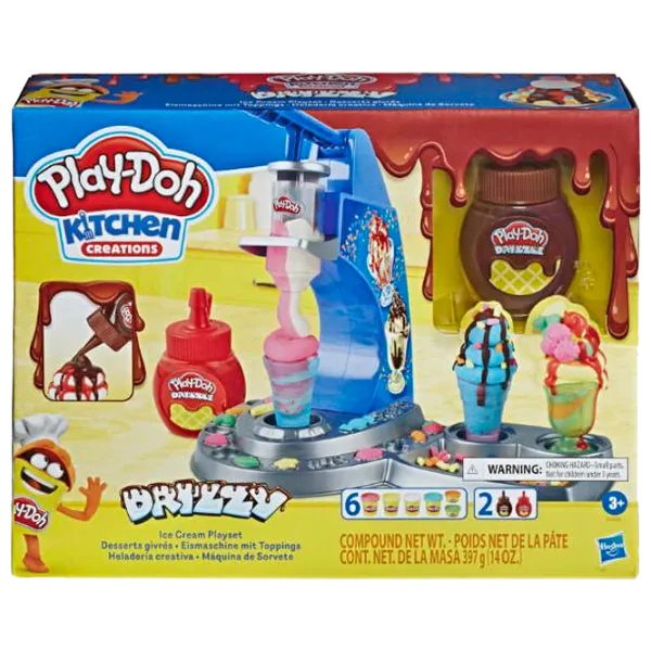 Set de creație Hasbro Play-Doh DRIZZY ICE CREAM PLAYSET E6688 3+/ Multicolor photo 1 Set de creație Hasbro Play-Doh DRIZZY ICE CREAM PLAYSET E6688 3+/ Multicolor photo 1
