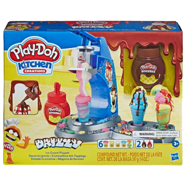 Set de creație Hasbro Play-Doh DRIZZY ICE CREAM PLAYSET E6688 3+/ Multicolor photo 1 Set de creație Hasbro Play-Doh DRIZZY ICE CREAM PLAYSET E6688 3+/ Multicolor photo 1