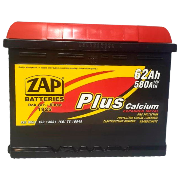 Авто аккумулятор Zap 62 Ah Plus NEW 580 А 56298 580A photo 1