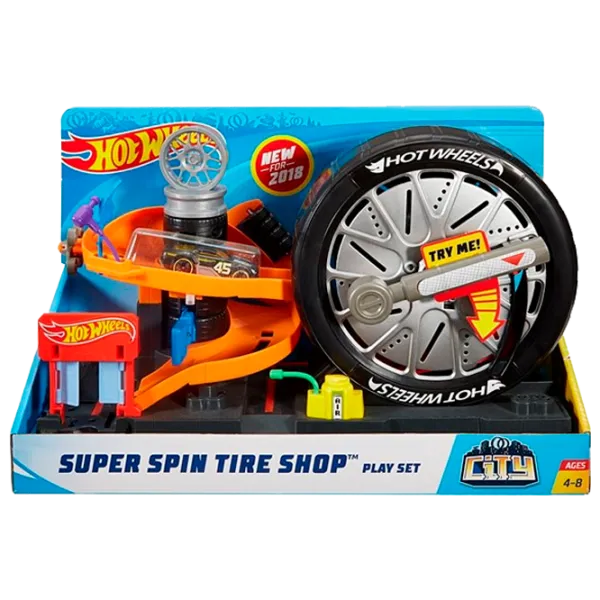 Авто-треки Hot Wheels Super Spin Tire Shop FNB15 Разноцветный photo 1