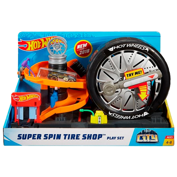 Авто-треки Hot Wheels Super Spin Tire Shop FNB15 Разноцветный photo 1