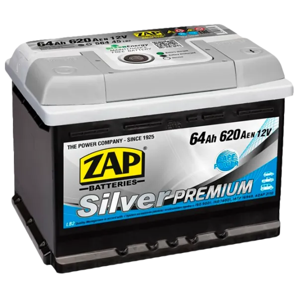 Авто аккумулятор Zap 64 Ah Silver Premium 620 А 56445 620 AA photo 1