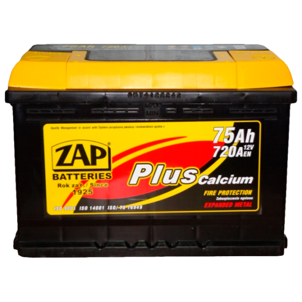 Acumulator auto Zap 75 Ah Plus 720 А 57520 720 AA photo 1 Acumulator auto Zap 75 Ah Plus 720 А 57520 720 AA photo 1
