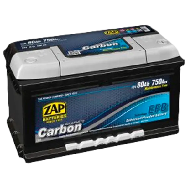 Авто аккумулятор Zap 80 Ah CARBON EFB 750 А 58008 750 AA photo 1