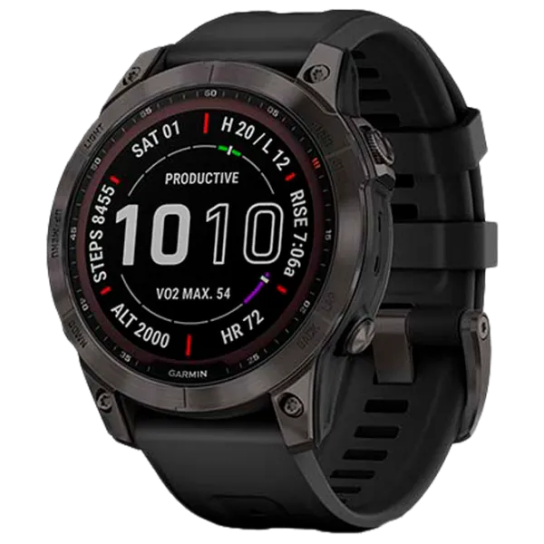 Ceas inteligent Garmin Fenix 7 Sapphire Solar 1.3"/ 010-02540-21/ Black Carbon Grey photo 1