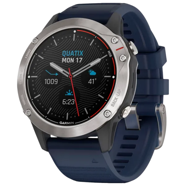 Ceas inteligent Garmin Quatix 6 Captain Blue 1.3"/ 010-02158-91/ Black Gray photo 1
