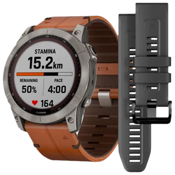 Ceas inteligent Garmin Fenix 7X Sapphire Solar 1.3"/ 010-02541-19/ Chestnut Titanium photo 1