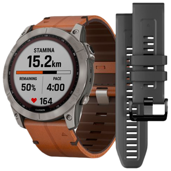 Ceas inteligent Garmin Fenix 7X Sapphire Solar 1.3"/ 010-02541-19/ Chestnut Titanium photo 1