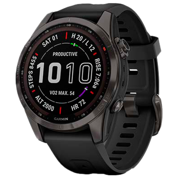 Ceas inteligent Garmin Fenix 7s Sapphire Solar 1.3"/ 010-02539-25/ Black Carbon Grey photo 1