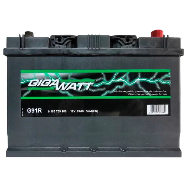 Авто аккумулятор Gigawatt 91AH S4 028 740A photo 1