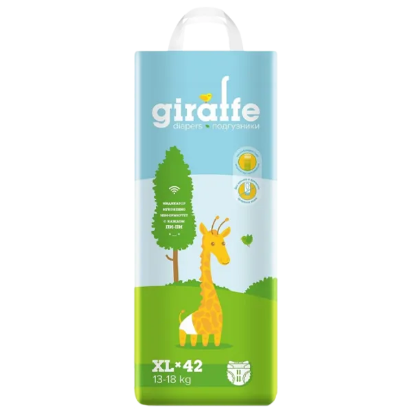 Scutece pentru copii Lovular Giraffe XL 13 - 18 kg / 42 buc. photo 1 Scutece pentru copii Lovular Giraffe XL 13 - 18 kg / 42 buc. photo 1