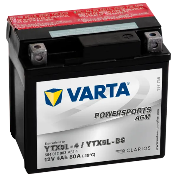 Acumulator auto Varta Powersports AGM (504 012 003) 80A photo 1