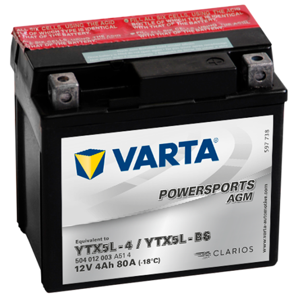 Acumulator auto Varta Powersports AGM (504 012 003) 80A photo 1