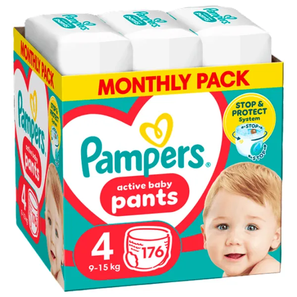 Подгузники для детей Pampers Pants Box 4 9 - 14 кг / 176 шт. photo 1