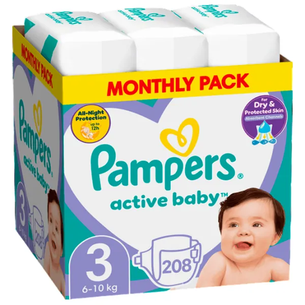 Подгузники для детей Pampers Active Baby Maxi 4 9 - 14 кг / 180 шт. photo 1