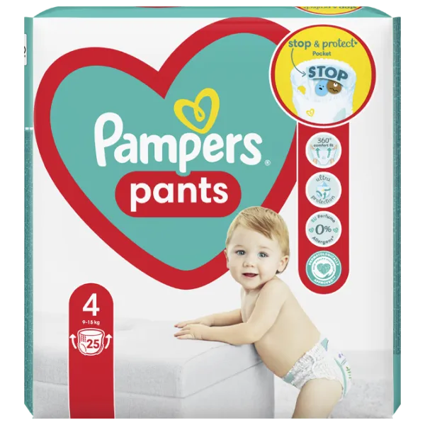 Scutece pentru copii Pampers Pants 4 9 - 15 kg/ 25 buc. photo 1