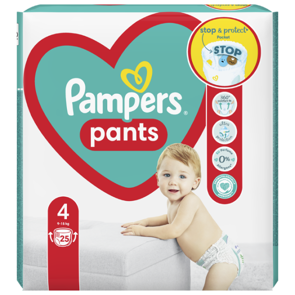 Scutece pentru copii Pampers Pants 4 9 - 15 kg/ 25 buc. photo 1