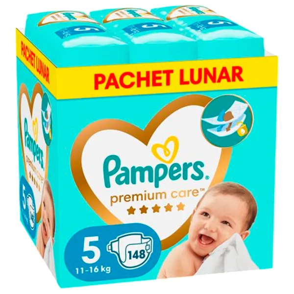 Подгузники для детей Pampers Premium Care Junior 5 11 - 15 кг / 148 шт. photo 1