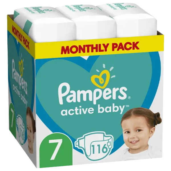 Подгузники для детей Pampers Active Baby Extra Large 7 15+ кг/ 116 шт. photo 1