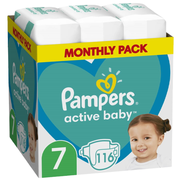 Подгузники для детей Pampers Active Baby Extra Large 7 15+ кг/ 116 шт. photo 1