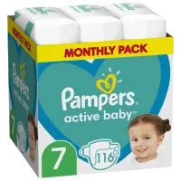 Scutece pentru copii Pampers Active Baby Extra Large 7 15+ kg/ 116 buc.