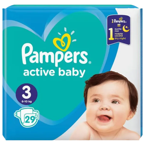 Scutece pentru copii Pampers Active Baby Midi 3 6 - 10 kg/ 29 buc. photo 1
