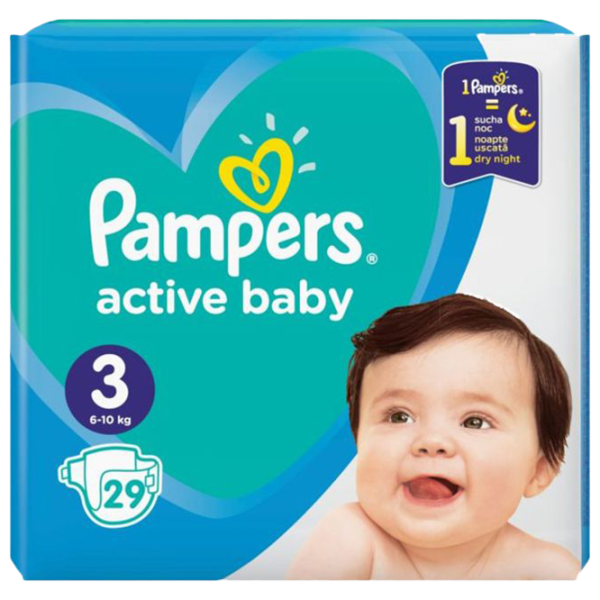 Scutece pentru copii Pampers Active Baby Midi 3 6 - 10 kg/ 29 buc. photo 1