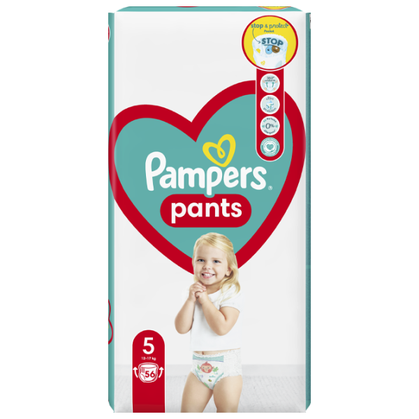 Scutece pentru copii Pampers Pants Junior 5 12 - 17 kg/ 56 buc. photo 1