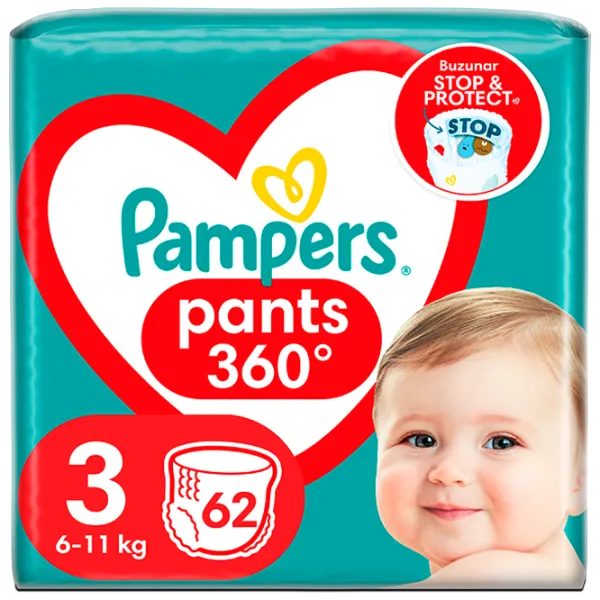Scutece pentru copii Pampers Pants 3 6 - 11 kg / 62 buc. photo 1