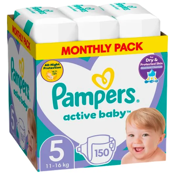 Подгузники для детей Pampers Active Baby Junior 5 11 - 16 кг / 150 шт. photo 1