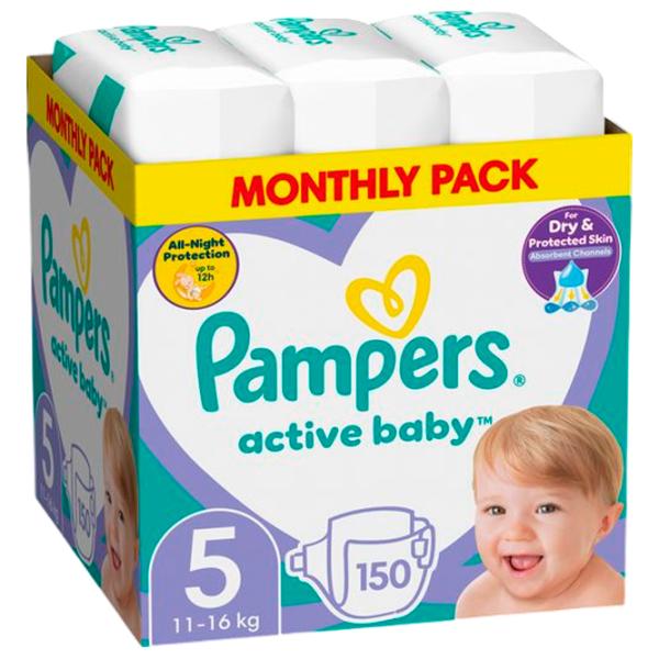 Подгузники для детей Pampers Active Baby Junior 5 11 - 16 кг / 150 шт. photo 1