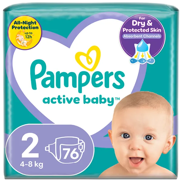 Scutece pentru copii Pampers Jumbo Mini 2 4 - 8 kg / 76 buc. photo 1