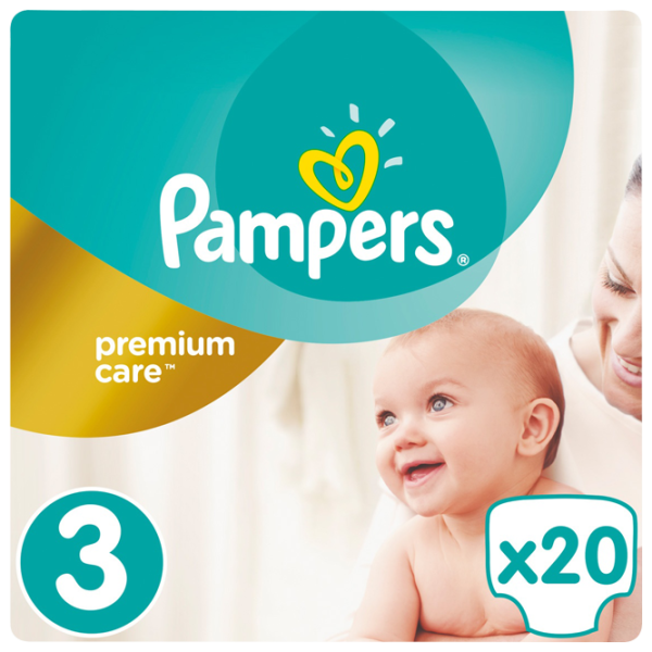 Подгузники для детей Pampers Premium Care Midi 3 5 - 9 кг/ 20 шт. photo 1