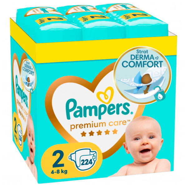 Подгузники для детей Pampers Premium Care Mini 2 4 - 8 кг/ 224 шт. photo 1