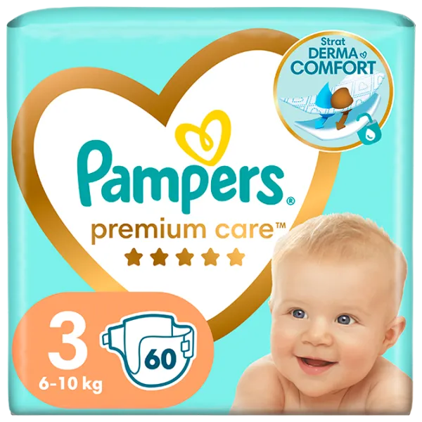 Scutece pentru copii Pampers Premium Care Midi 3 6 - 10 kg / 60 buc. photo 1