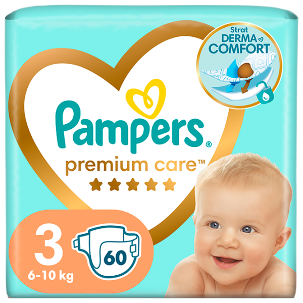 Scutece pentru copii Pampers Premium Care Midi 3 6 - 10 kg / 60 buc. photo 1