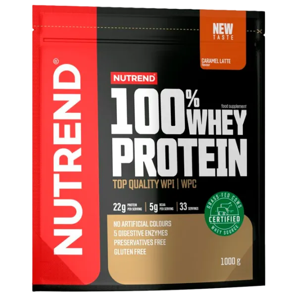 Proteină Nutrend 100% WHEY PROTEIN 1000 g (27724) praf/ Сaramel latte photo 1