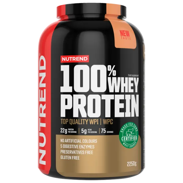 Proteină Nutrend 100% WHEY PROTEIN 2250 g (27727) praf/ Сaramel latte photo 1