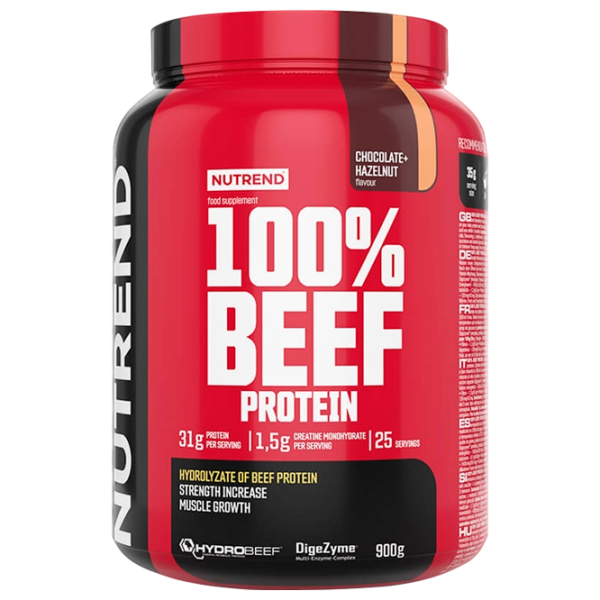 Proteină Nutrend 100% BEEF PROTEIN 900 g (8190) praf/ Ciocolată , Alune photo 1 Proteină Nutrend 100% BEEF PROTEIN 900 g (8190) praf/ Ciocolată , Alune photo 1