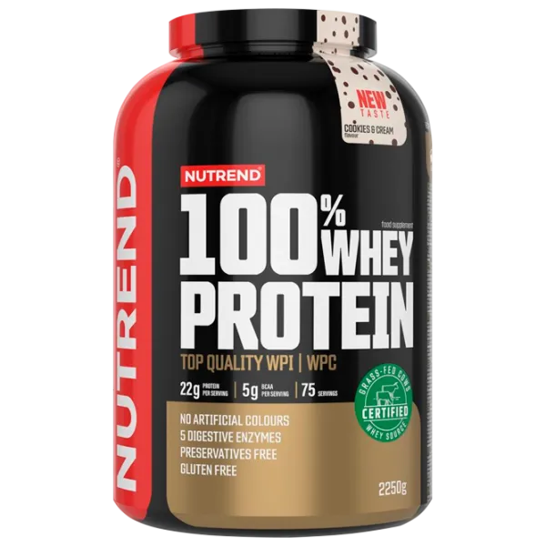 Proteină Nutrend 100% WHEY PROTEIN 2250 g (27728) praf/ Biscuit cu cremă photo 1