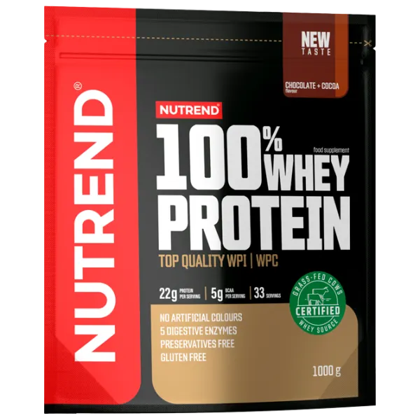 Proteină Nutrend 100% WHEY PROTEIN 1000 g (29420) praf/ Ciocolată, Cacao photo 1 Proteină Nutrend 100% WHEY PROTEIN 1000 g (29420) praf/ Ciocolată, Cacao photo 1
