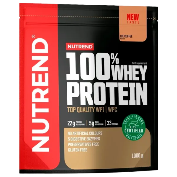 Proteină Nutrend 100% WHEY PROTEIN 1000 g (28273) praf/ Cafea cu gheață photo 1