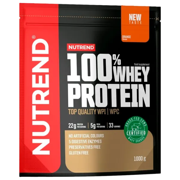 Proteină Nutrend 100% WHEY PROTEIN 1000 g (28479) praf/ Portocală photo 1