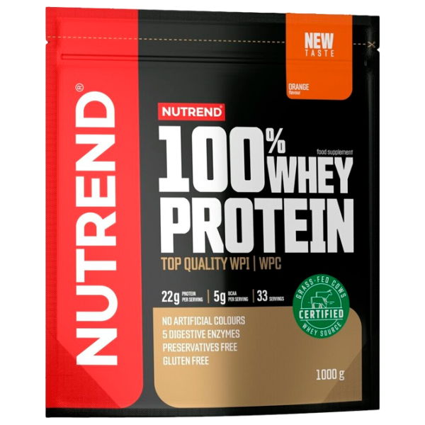 Proteină Nutrend 100% WHEY PROTEIN 1000 g (28479) praf/ Portocală photo 1