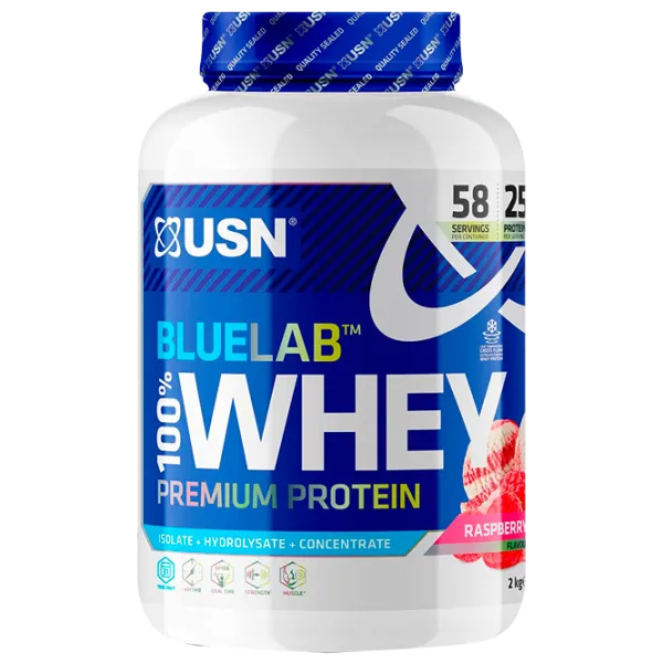 Proteină USN BLUE LAB WHEY 2000 g (BLW16) praf/ RASPBERRY RIPPLE photo 1