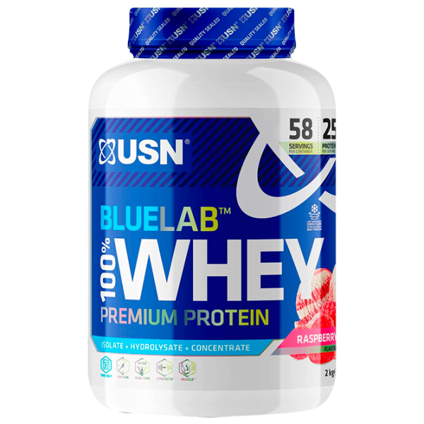 Proteină USN BLUE LAB WHEY 2000 g (BLW16) praf/ RASPBERRY RIPPLE photo 1